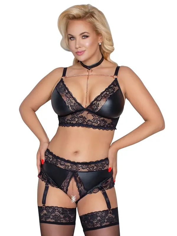 Curves Ouvert-Mattlook-Strapsdessousset, schwarz