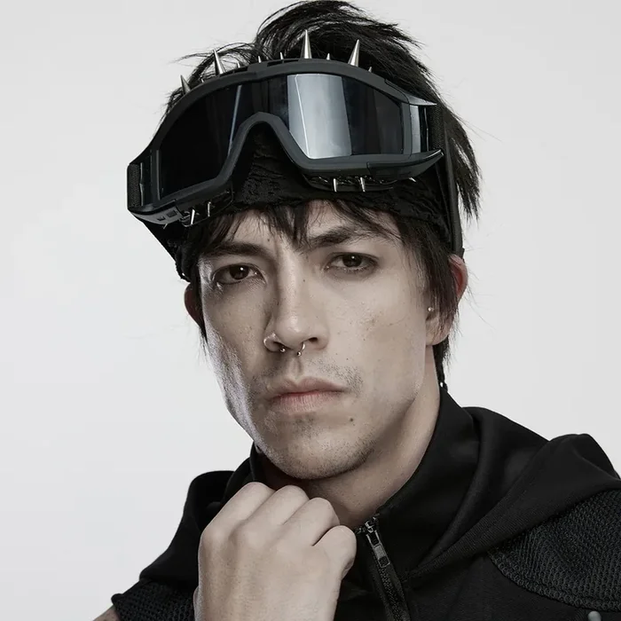 Cyberpunk Brille mit dekorativen Metall-Spikes