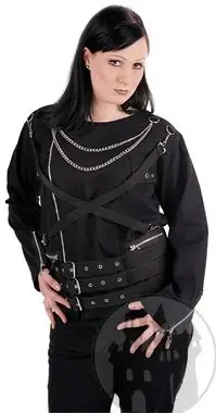Damenjacke mit Ketten und Schnallen