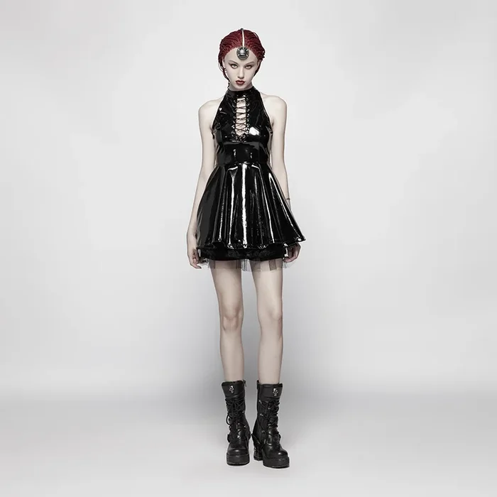 Damenminikleid ärmellos mit Schnürung