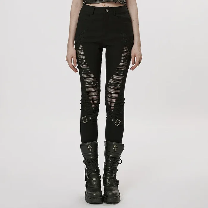 Dark Punk Hose mit Mesh Cut-Out