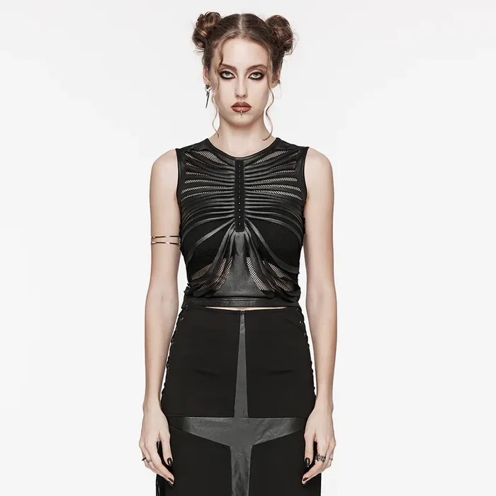 Dark Punk Leather-Look Top