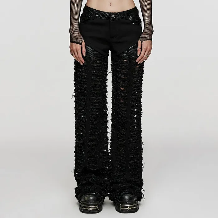 Dark Punk Wide-Leg Hose