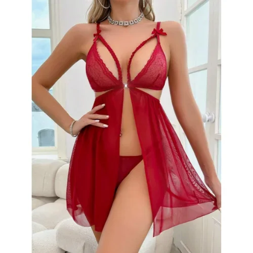Deluxerie Babydoll-Set Amande