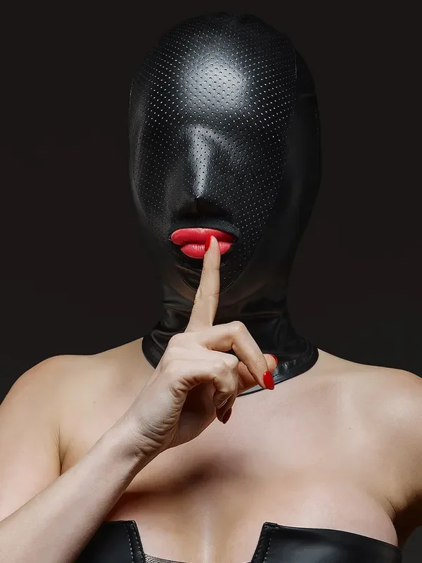 Demoniq TDMaskblack001 Wetlook-Kopfmaske, schwarz