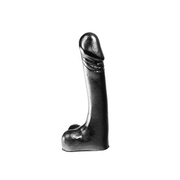 Dildo mit Hoden und Eichel 19cm – schwarz