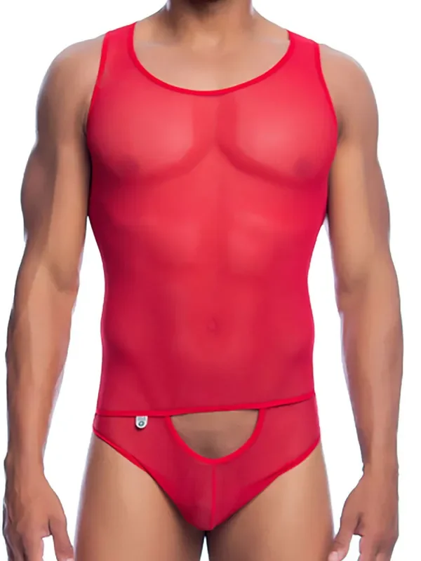 DNGEON by MOB MBL09 Netz-Stringbody, rot