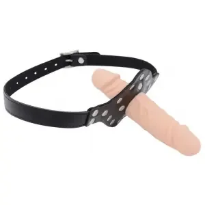 Double Cock Penis Gag – Silikon Mundknebel mit Dildo