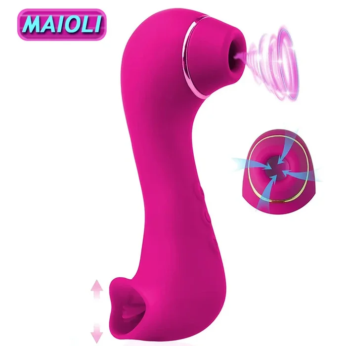 Double Ended Vibrator With Clitoral Suction G Spot Massager