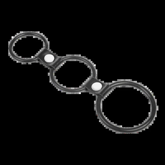 Dreifacher Cockring aus Gummi – Schwarz