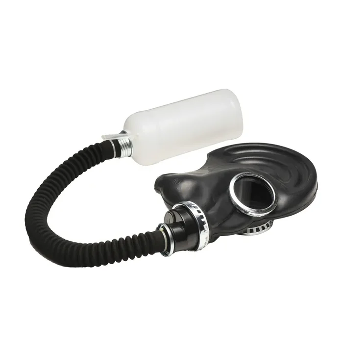 Dunkler Inhalator – Gasmaske mit Flasche – Schwarz