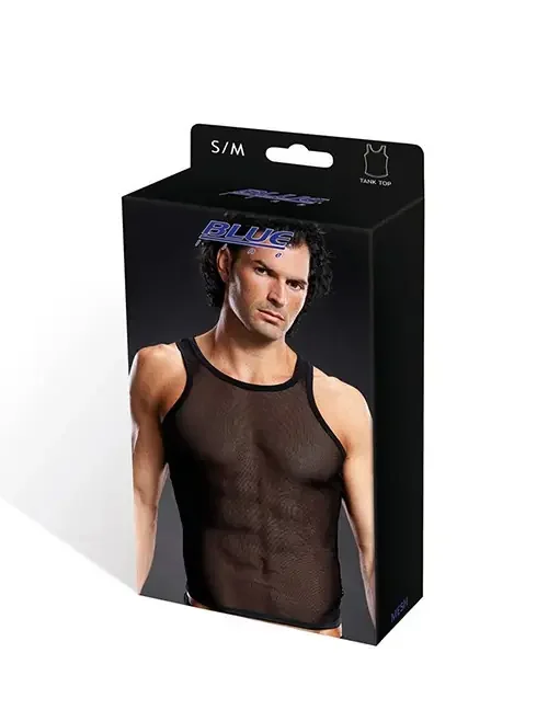 Durchsichtiges Tank Top in schwarz aus Micro-Mesh-Material