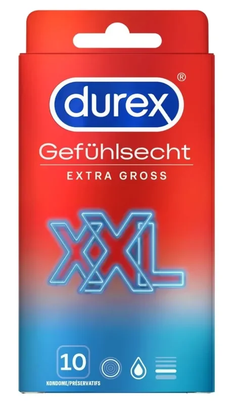 Durex Gefühlsecht XXL Extra Gross – 10 Kondome