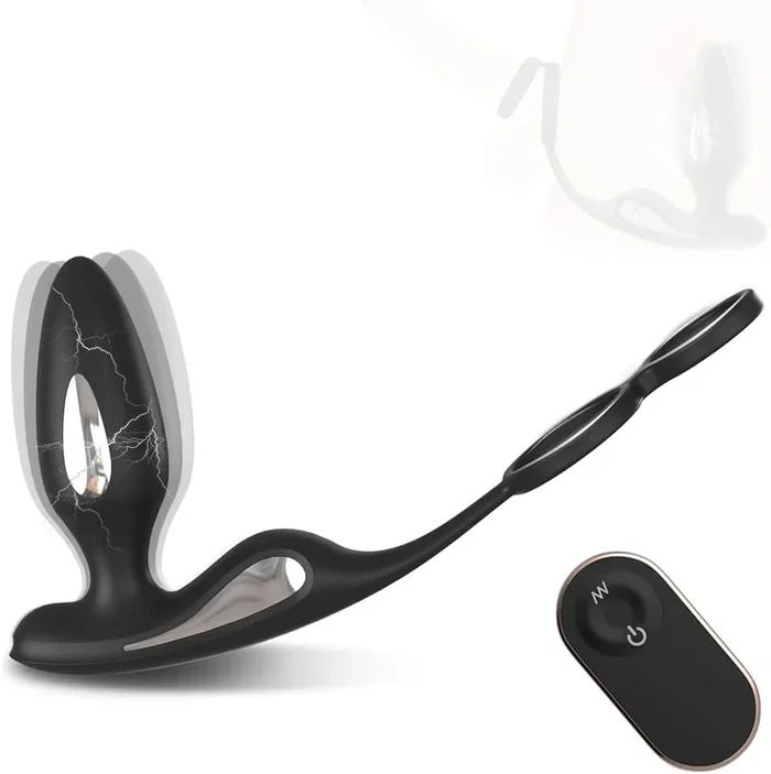 E-stim Anal Vibrator Penisringe Prostata Stimulator mit 9 Vibration & 5 Elektroshockmodi