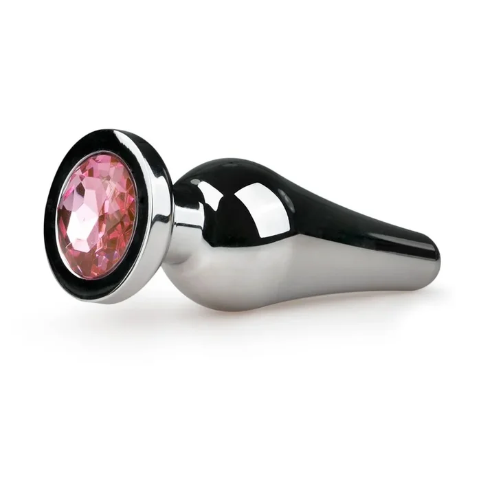Easytoys Anal Collection – Kegelförmiger Buttplug mit rosa Zierstein – aus Metall