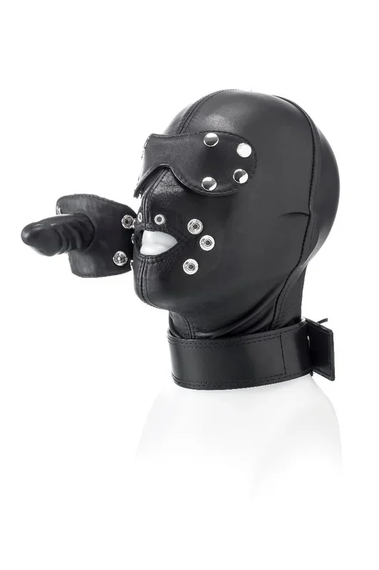Echtleder-Maske mit Knebel