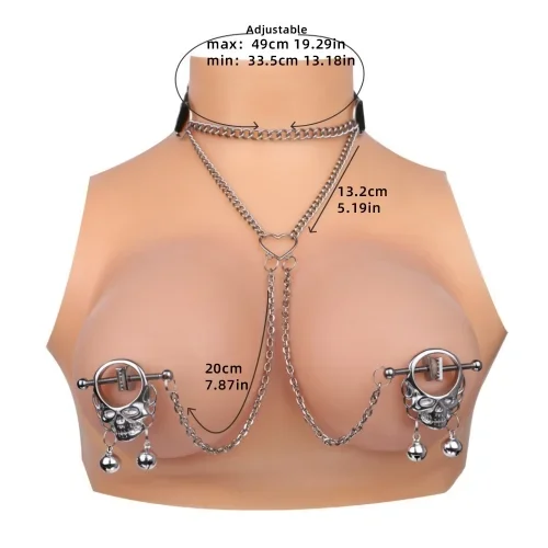 Edelstahl Bustier mit Totenkopf Klemme