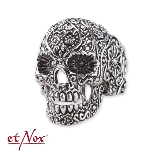 Edelstahlring ‚Ornament Skull‘