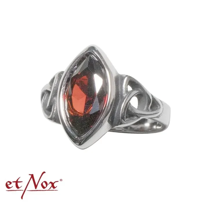 Edelstahlring „Celtic Red“ mit Stein