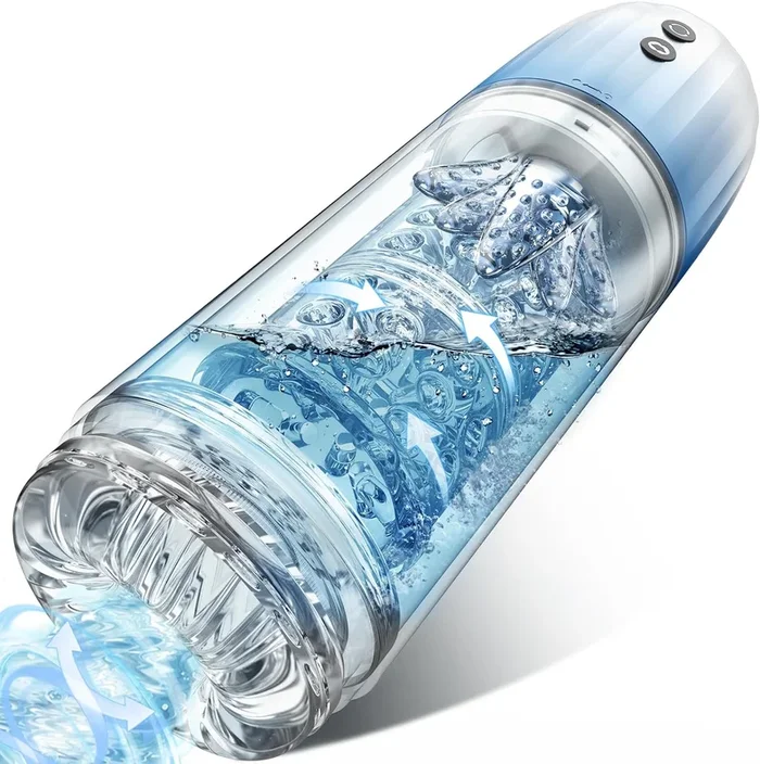 Electric masturbator cup with 7 suction modes and 7 rotation modes