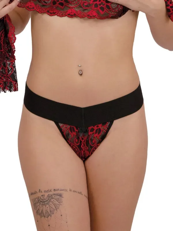 Eros Veneziani Natale Ouvertstring, rot/schwarz