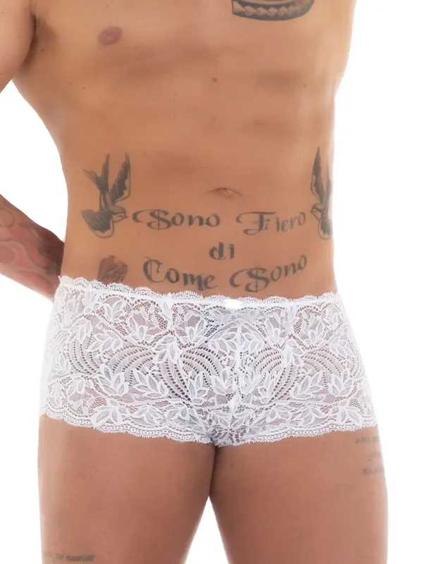 Eros Veneziani Remo Spitzen-Boxer, weiß