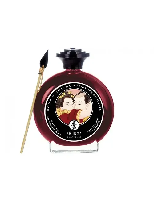 Essbare Körpermalfarbe – Body Painting “Prickelnder Erdbeer-Wein”, 100ml