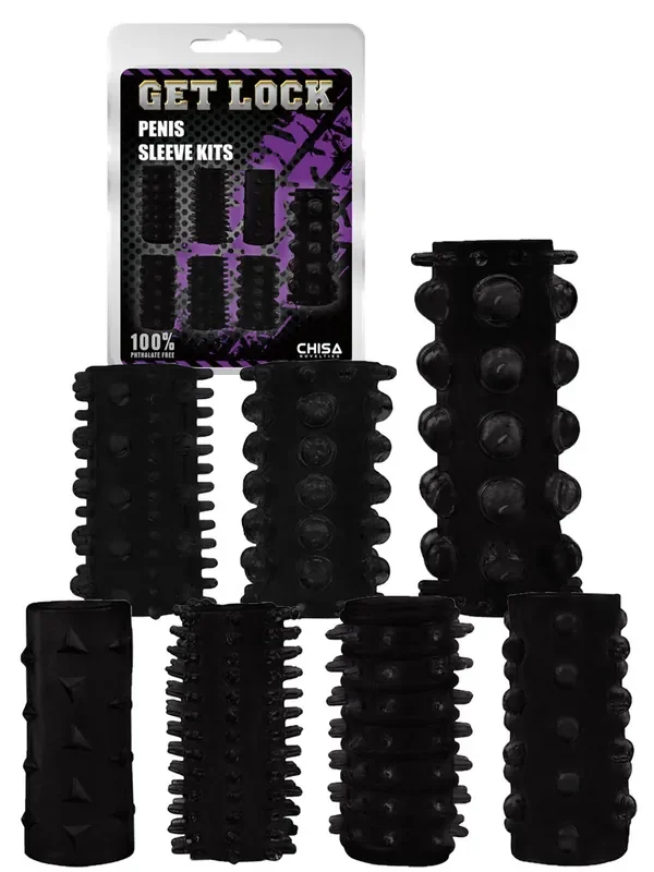 Etuis Texture Relief für Penis Schwarz