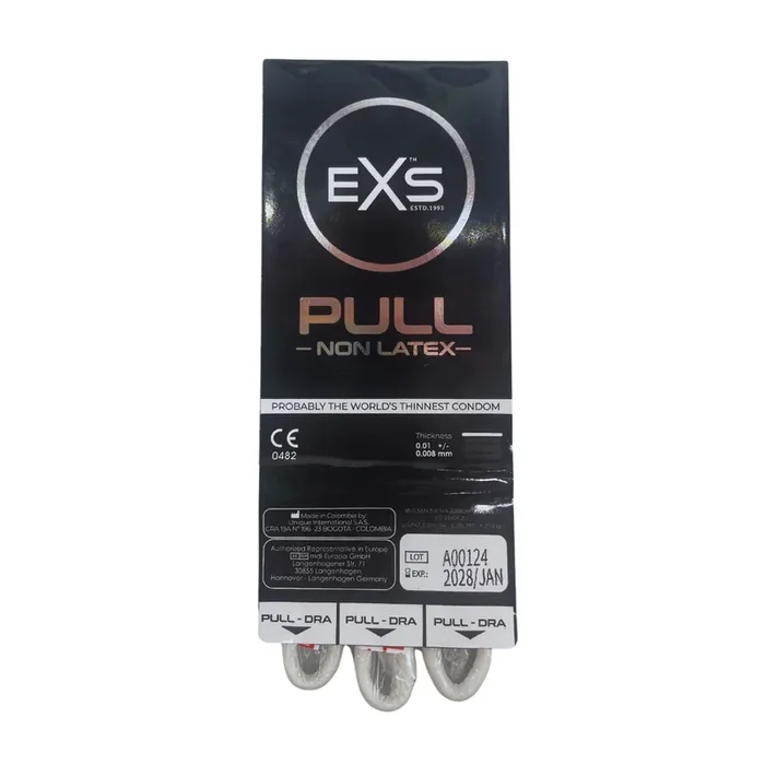 EXS Pull – Non-Latex Condoms – 3 Pieces