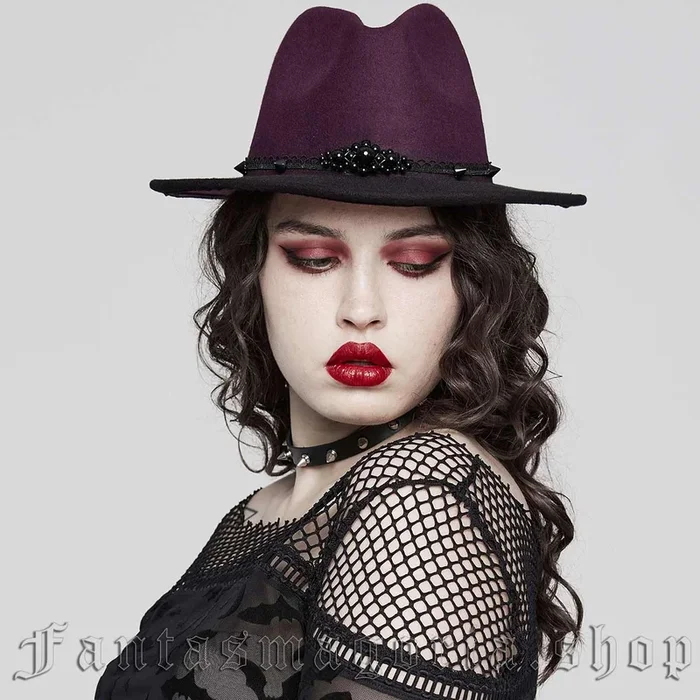 Fedora-Hut mit Farbverlauf – schwarz/rot