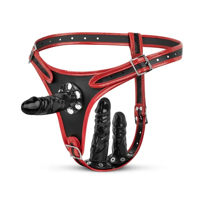 Fetish Collection – Triple Dildo Strap-On Harness