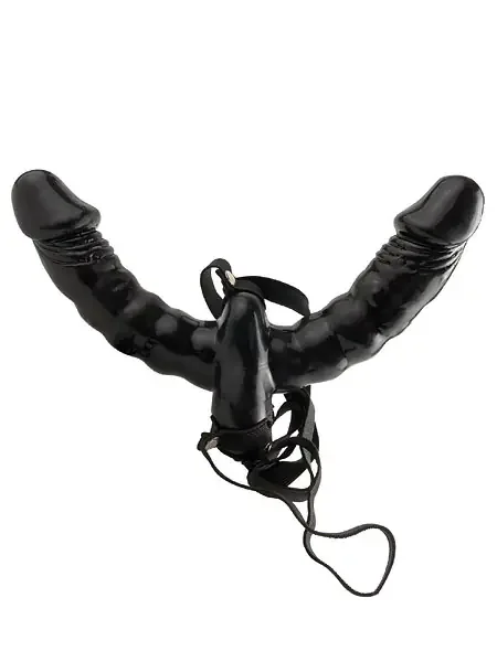 Fetish Fantasy Vibrating Double Delight Vibro-Strap-On, schwarz
