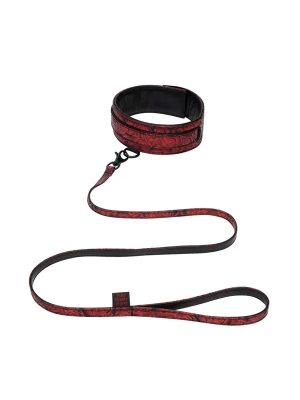 Fifty Shades of Grey Sweet Anticipation Halsband mit Leine, rot/schwarz