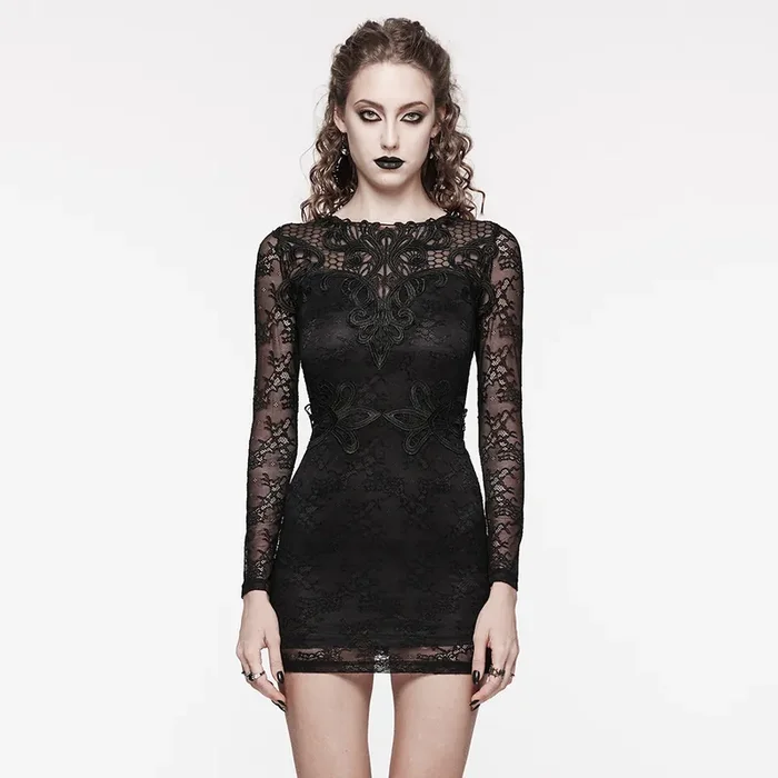 Figurbetontes Mini-Kleid in romantischer Gothic-Ästhetik