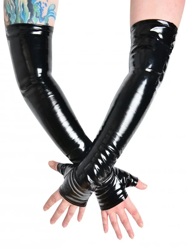 Fingerfreie ellenbogenlange Handschuhe