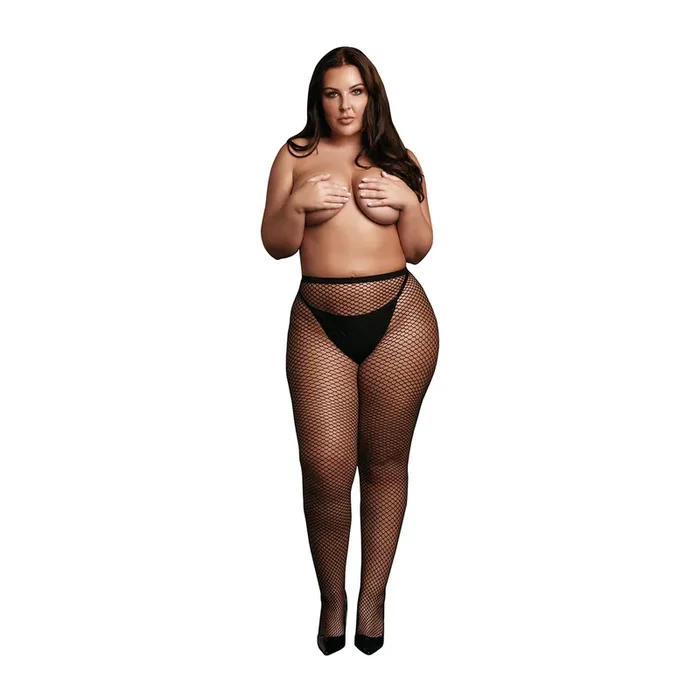 Fischnetz Pantyhose schwarz in Größen XS bis 4XL