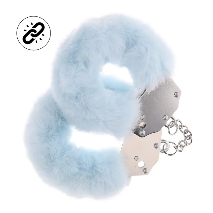 Flauschige Handschellen – Puderblau