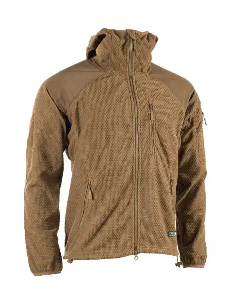 Fleece Hoodie-Jacke „Delta“ Coyote