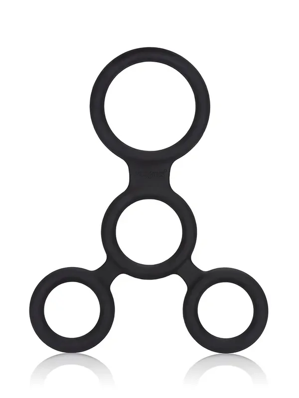 Full Erection Spreader Penis-/Hodenring, schwarz