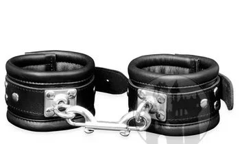 Fussfessel schwarz mit Edelstahlring