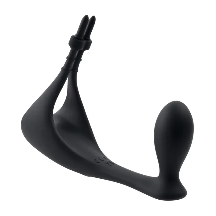 Gender X – Back It Up Vibratorischer Plug und Cockring – Schwarz