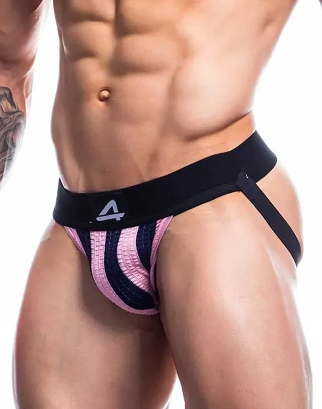 gestreifter Jockstrap – Rosa