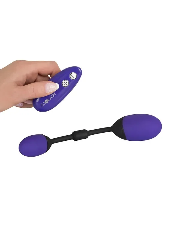 GoGasm Vibrating Pussy & Ass Balls Vibro-Liebeskugel-Duo, schwarz/lila
