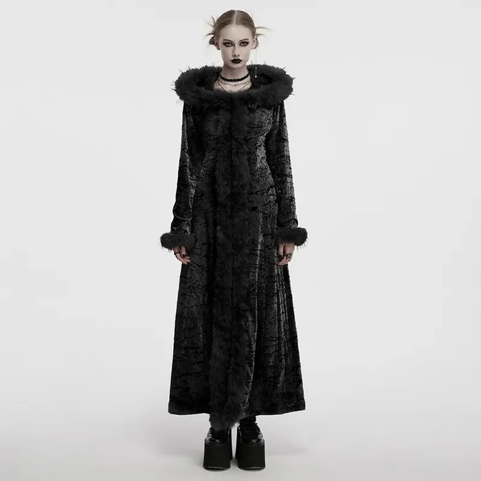 Gothic-Langmantel mit flocked cracked Muster (Grösse XL-XXL)