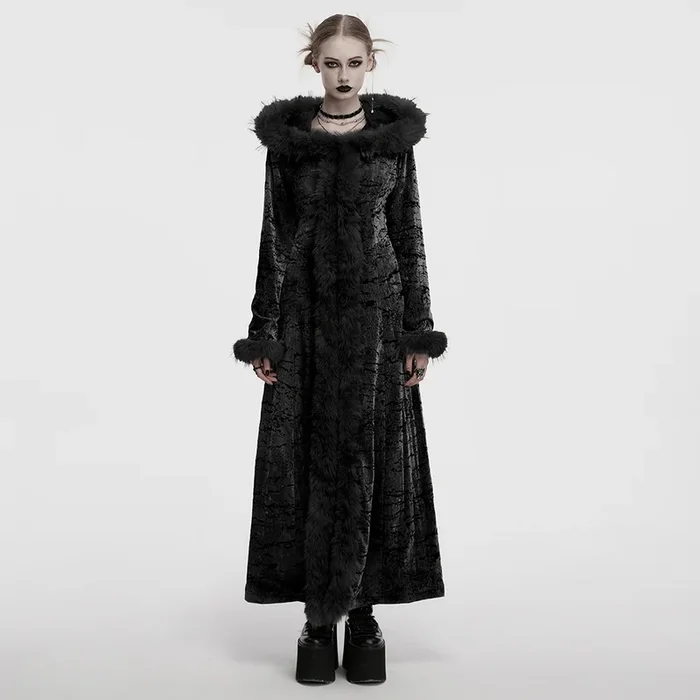 Gothic-Langmantel mit flocked cracked Muster (Grösse: XL-XXL)