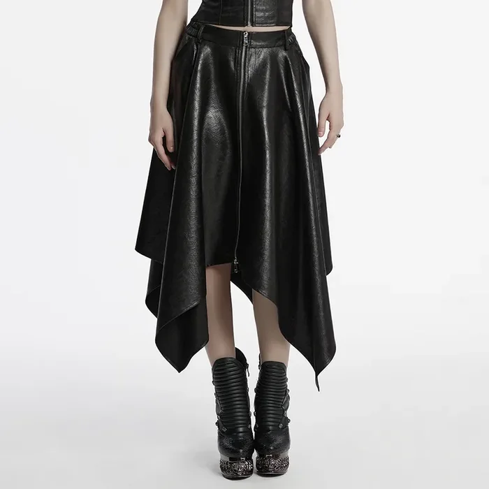 Gothic Midi-Rock mit Hanky-Hem