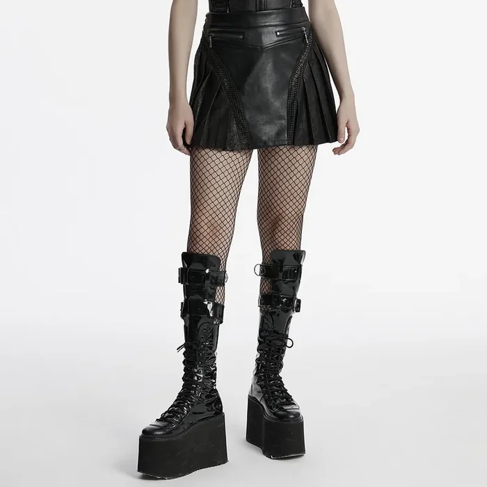 Gothic Mini-Rock aus Kunstleder