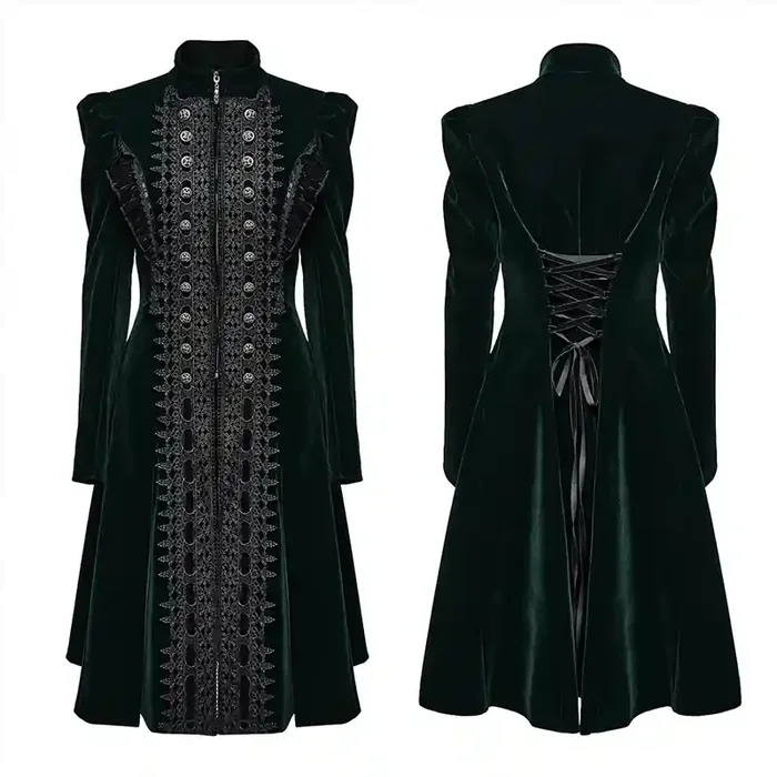 Grüne Damenjacke im viktorianischen Gothic-Stil