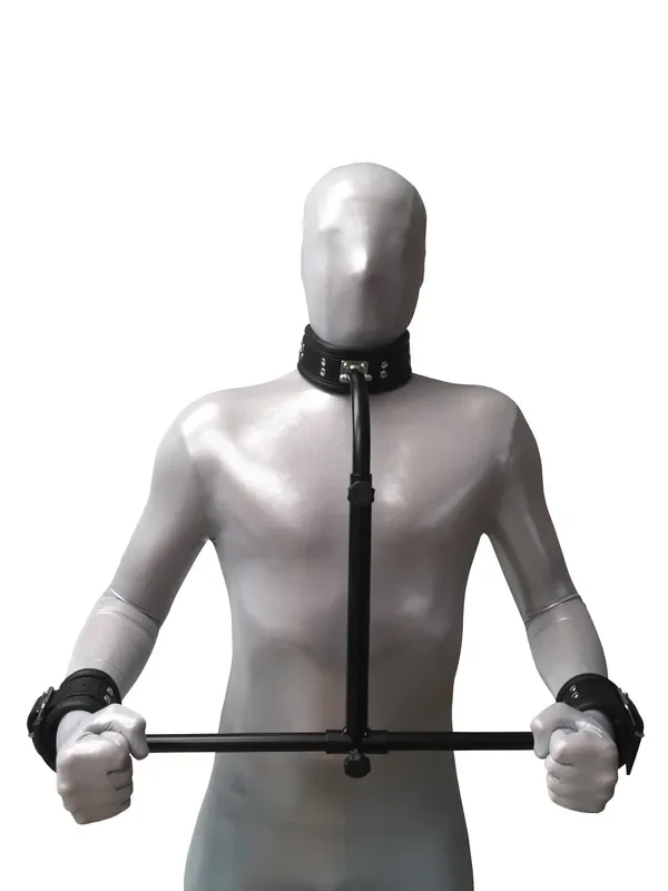 Hals-Hände Metallpranger mit Handfesseln