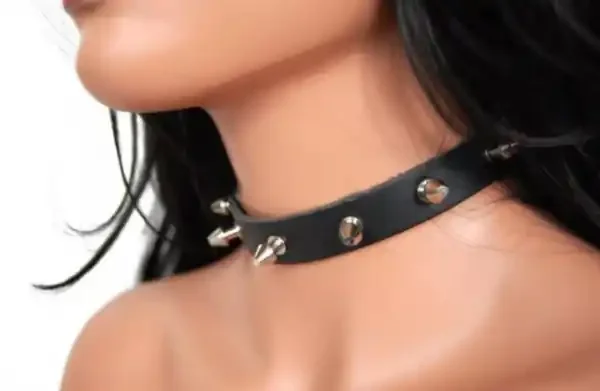 Halsband aus Leder mit Killernieten
